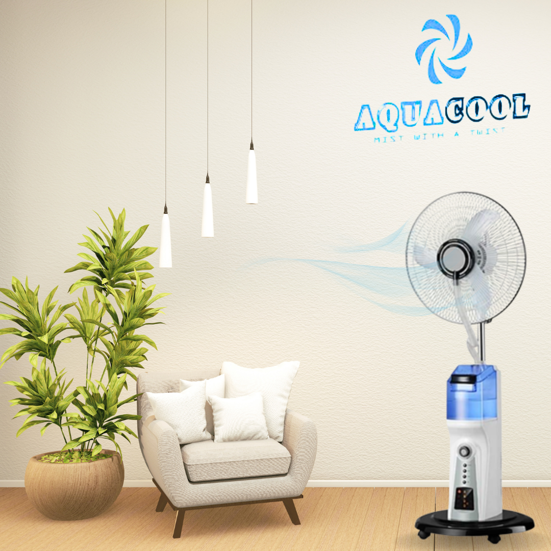 Aquacool Rechargeable Cool Mist Fan With Water Tank 2.2L Capacity Aquacool Rechargeable Cool Mist Fan With Water Tank 2.2L Capacity