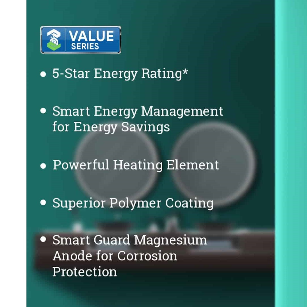 Crompton Storage Water Heater 15L Capacity 5 Star Rated with Copper Heating Element Arno Neo Crompton Storage Water Heater 15L Capacity 5 Star Rated with Copper Heating Element Arno Neo