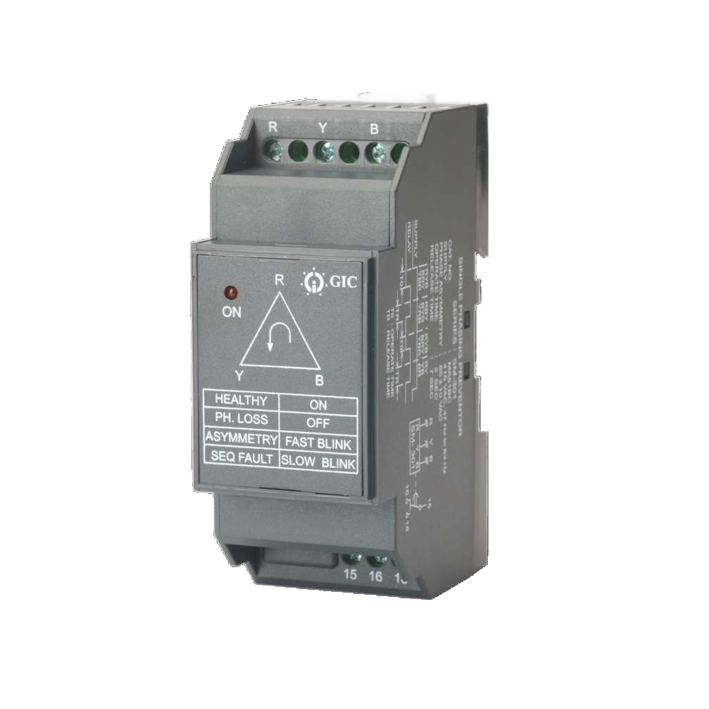 GIC Voltage Monitoring Relay SM 301 415 VAC, Single Phasing Preventor with 40 VAC Asymmetry, 1 C/O MA51BK
