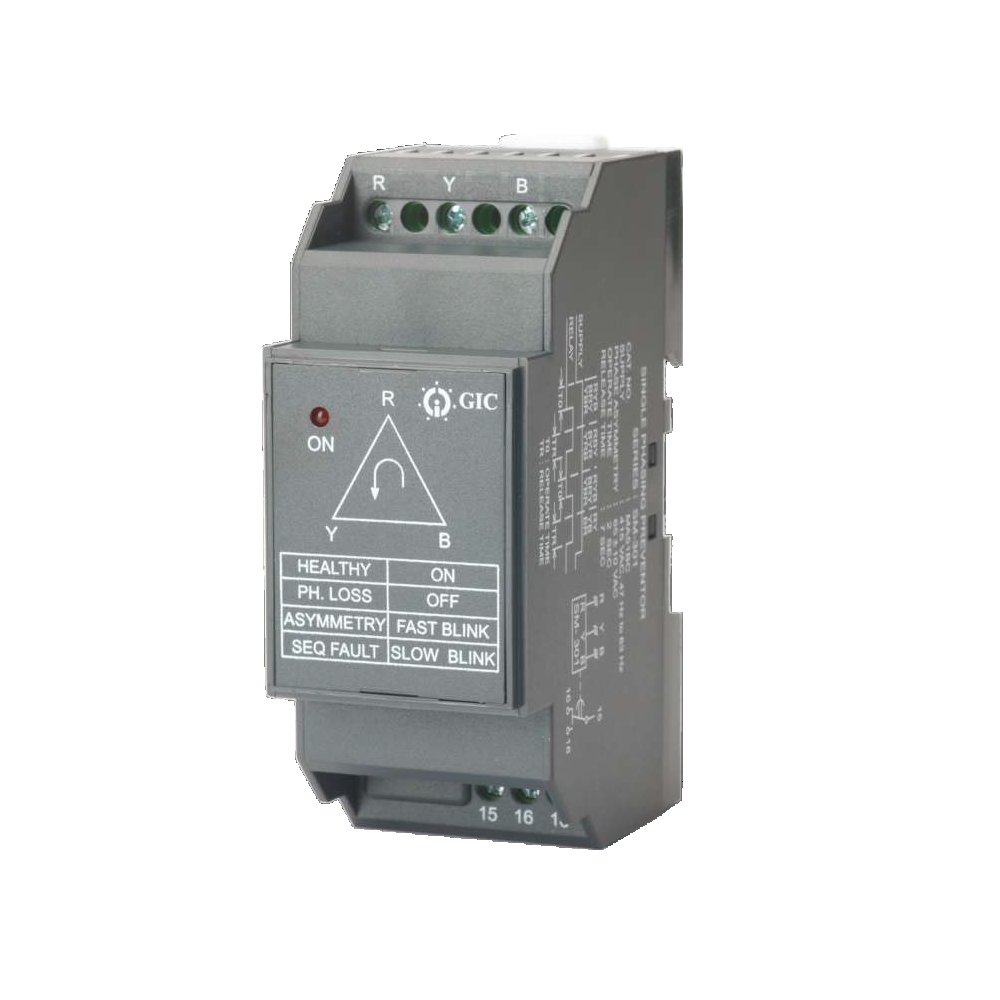 GIC Voltage Monitoring Relay SM 301 415 VAC, Single Phasing Preventor with 65 VAC Asymmetry, 2 C/O MC21B5