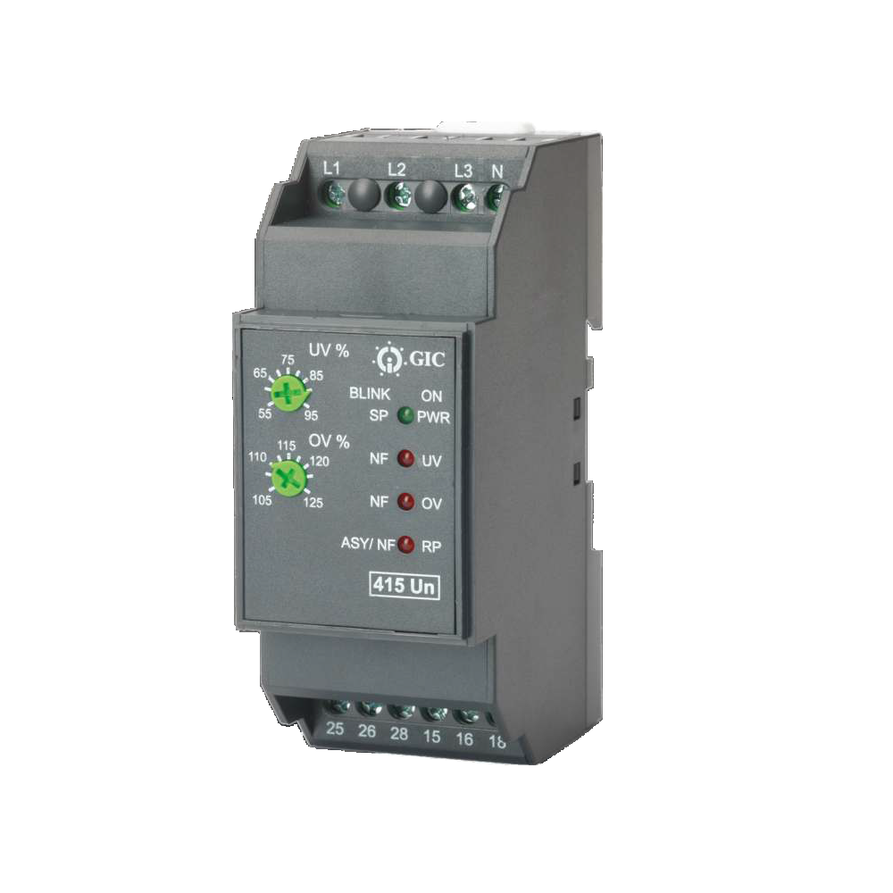 GIC Voltage Monitoring Relay SM 500 415 VAC, Neutral Loss Protection with Phase and Voltage Control, 2 C/O MAC04D0100