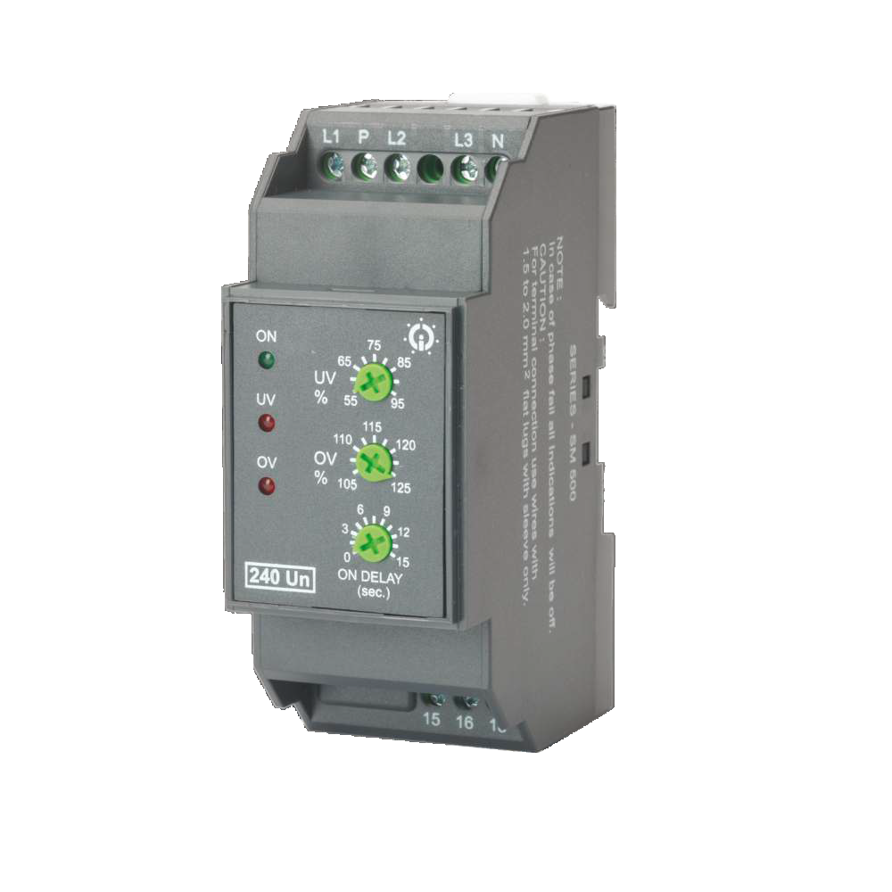 GIC Voltage Monitoring Relay SM 500 240 VAC, UV / OV with Selectable OFF Delay (0.5 to 15 sec), 1 C/O MD71BF