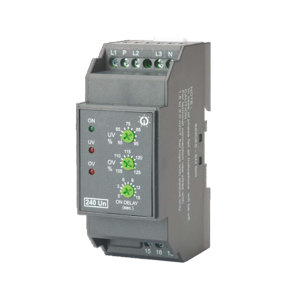 GIC Voltage Monitoring Relay SM 500 240 VAC, UV / OV with Selectable ON Delay (0.5 to 15 sec), 1 C/O MD71BH
