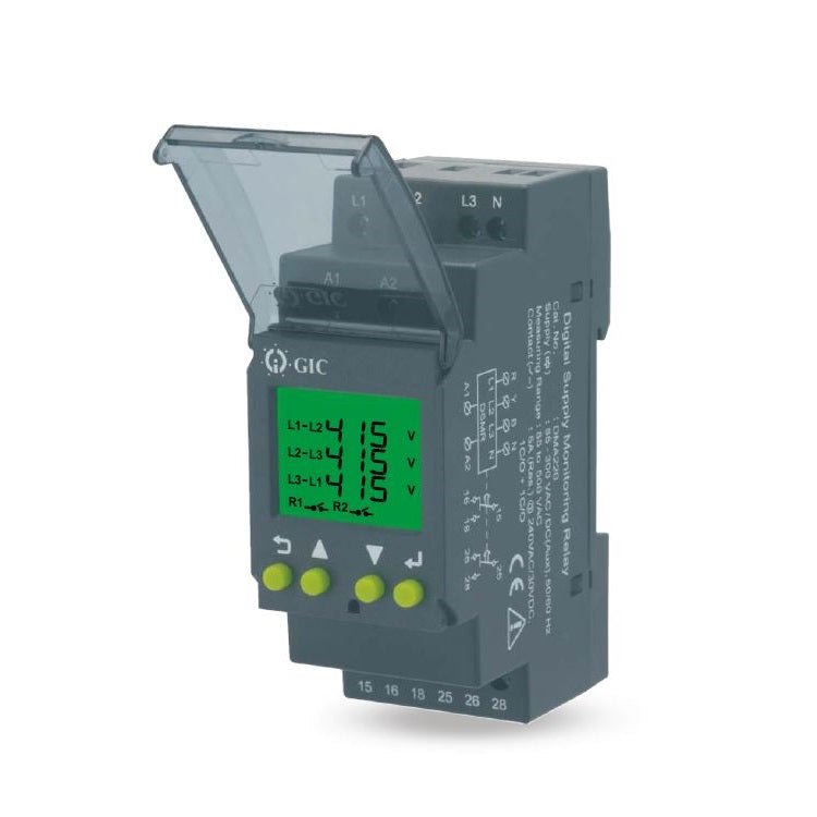 GIC Voltage Monitoring Relay SM 800 85-300 VAC/DC, Digital Voltage Monitoring Relay with Auxiliary Supply, 1 C/O + 1 C/O DMA220