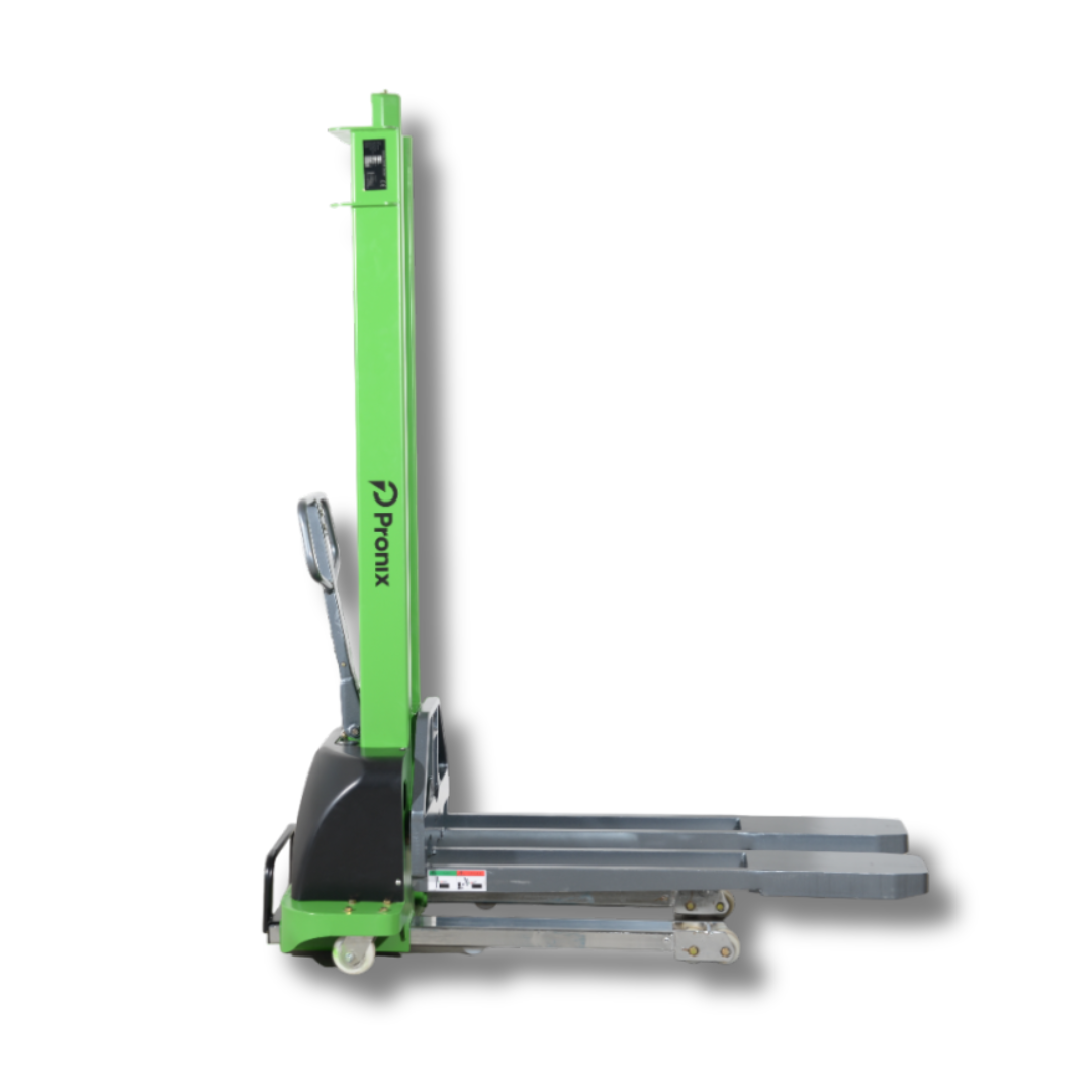 Self Loading All-in-One Stacker Semi-Electric Lifting Capacity 500Kg, 1.6m Lifting Height PNXSESLS-0516 - Pronix Self Loading All-in-One Stacker Semi-Electric Lifting Capacity 500Kg, 1.6m Lifting Height PNXSESLS-0516 - Pronix