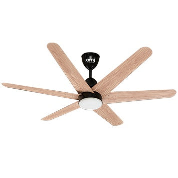 Amj Unique 6 Series Ceiling Fan with LED Light 1200mm Wood Finish