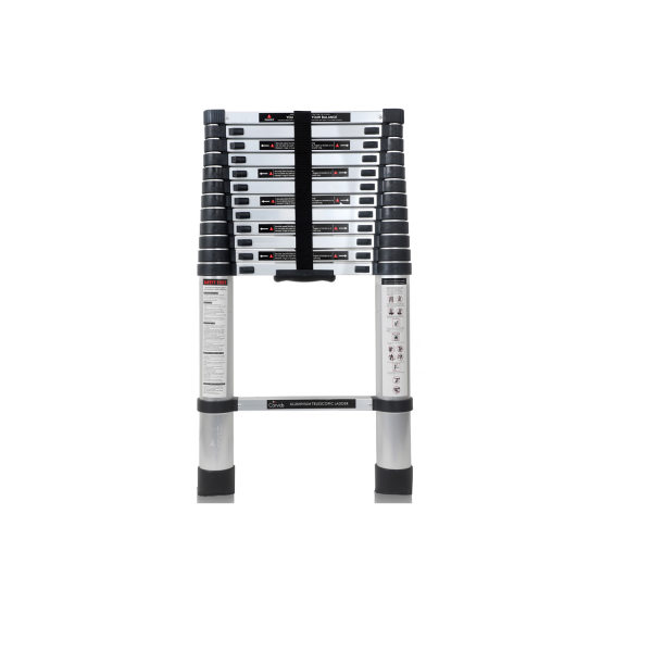 12.5 ft Telescopic Ladder Compact 13 Steps 3.8m Wall Support