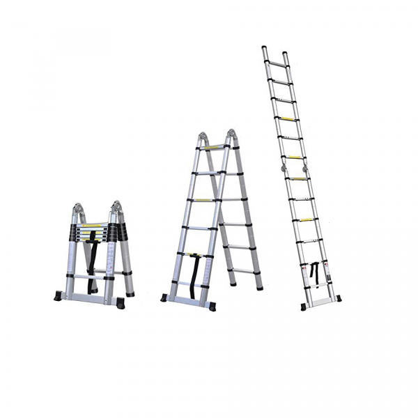 12.5 ft Telescopic Aluminium Ladder 12 Steps A Type Portable Self Support 150Kg Capacity 12.5 ft Telescopic Aluminium Ladder 12 Steps A Type Portable Self Support 150Kg Capacity