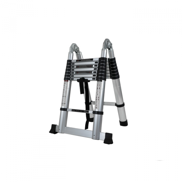 14 ft Telescopic Aluminium Ladder 14 Steps A Type Portable Self Support 150Kg Capacity