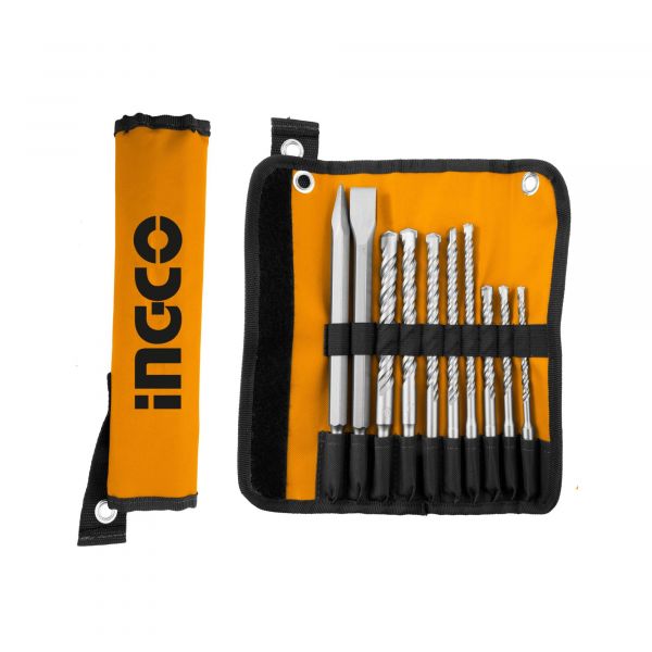 Ingco Hammer Drill and Chisel Set 10Pcs AKD2101