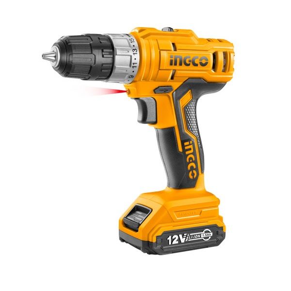 Ingco Cordless Hammer Drill 12V With Lithium-Ion 1.5Ah Torque 25Nm CDLI1221