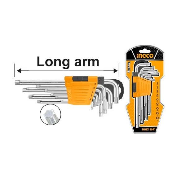 Ingco Long Arm Torx Key T10-50 HHK13091 (Pack of 2)