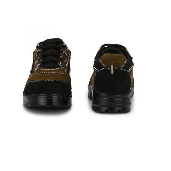 Kavacha Graphene Leather Steel Toe Black & Brown Safety Shoe RN501