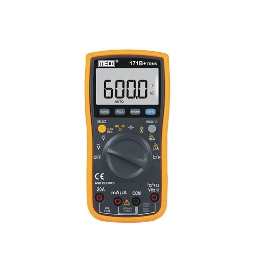 Meco 3 5/6 Digit 6000 Counts TRMS Autoranging Digital Multimeter With Holster 171B+TRMS