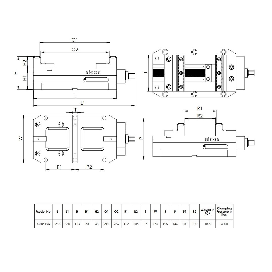 Nicon Compact High Grip Machine Vise N-109 CHV-125 Nicon Compact High Grip Machine Vise N-109 CHV-125