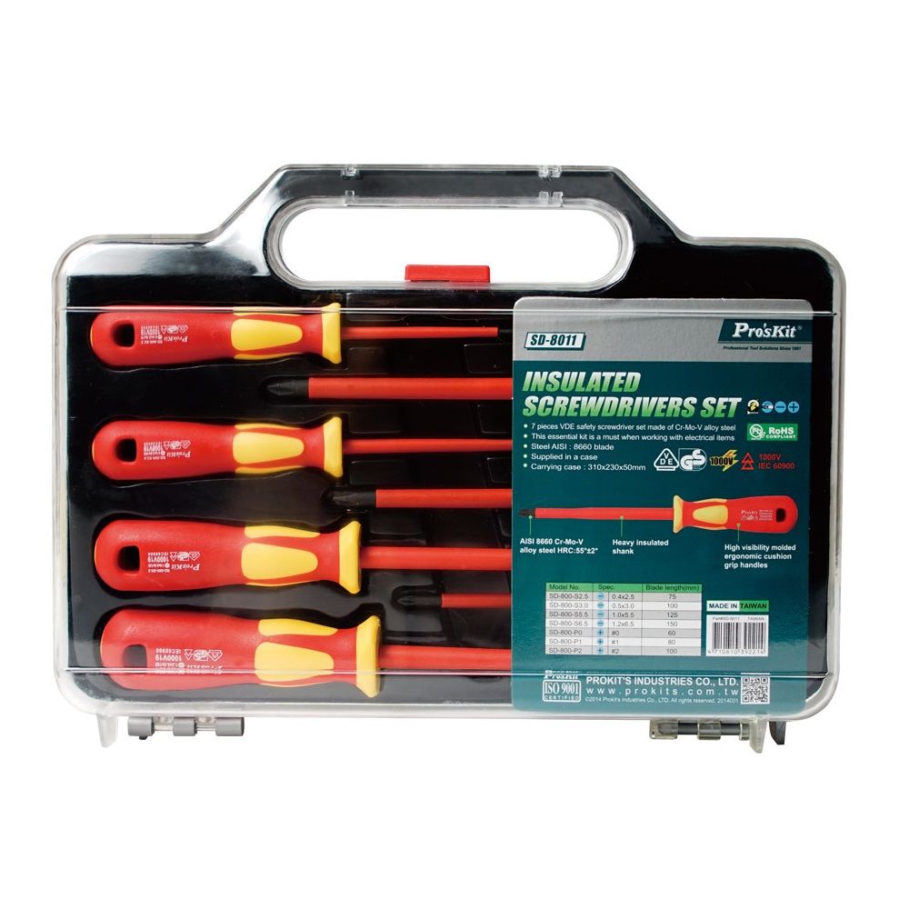 Proskit Insulated ScrewDriver 7 Pcs Set SD-8011 Proskit Insulated ScrewDriver 7 Pcs Set SD-8011