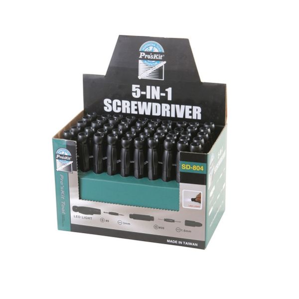 Proskit 5 in 1 Screwdriver 50 Pcs Unit SD-804 (Pack of 2)