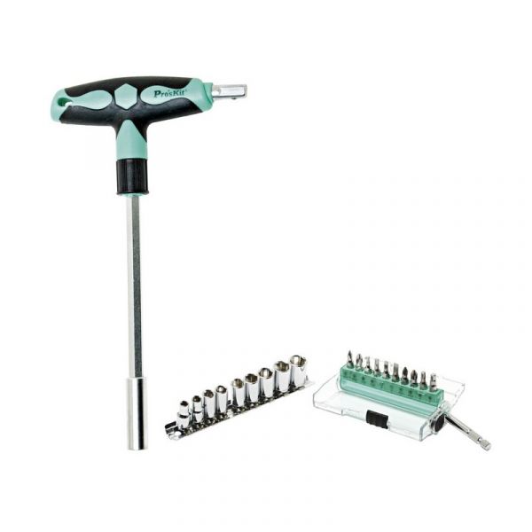 Proskit 20 in 1 T-Handle Drive Sockets & Bits Set SD-9701M