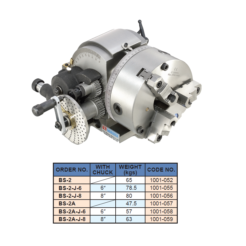 Vertex Universal Dividing Head With Chuck for Milling and Drilling Machine BS-2 Vertex Universal Dividing Head With Chuck for Milling and Drilling Machine BS-2