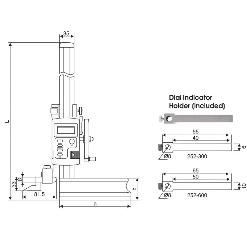 Yamayo Single Beam Digimatic Height Gauge with Hand Wheel 300-600mm Yamayo Single Beam Digimatic Height Gauge with Hand Wheel 300-600mm