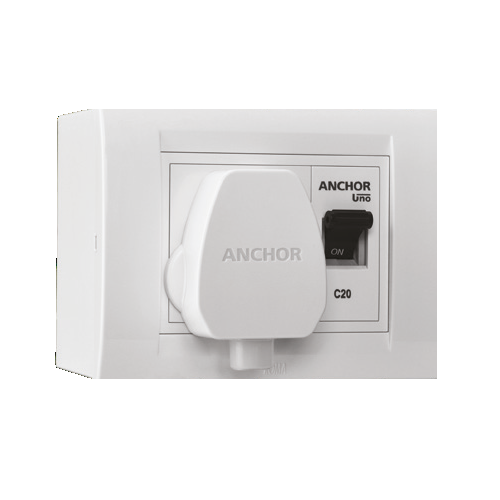 Anchor 3 Module Modular AC Box 20A SP MCB with Plastic Enclosure & Plug Top 98488 (Pack of 7)