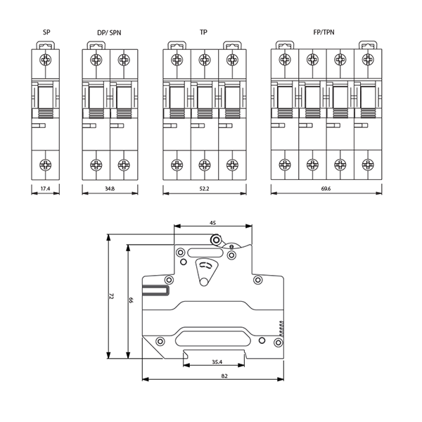 Anchor UNO Miniature Circuit Breaker MCB DP MCB 'C' Type (Pack of 8)