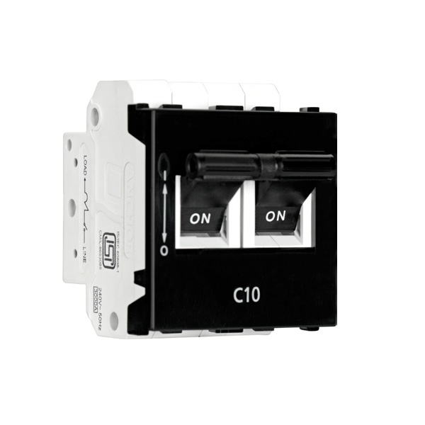 Buy Anchor Mini Roma Modular DP MCB C Type with Black Color Plate ...