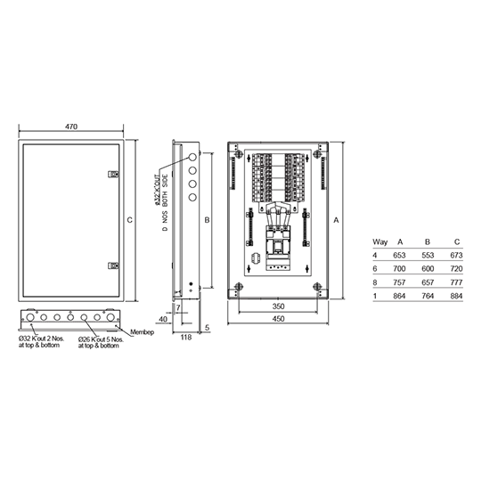 Anchor UNO VTPN Distribution Board B1 MCCB