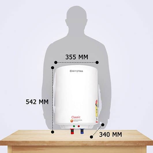 Crompton Water Heater 15L Capacity 4 Star Rated with Energy Efficiency Classic