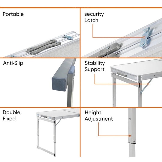 Buy Multipurpose Aluminium Folding Table 4 Feet with 4 Aluminium Chairs