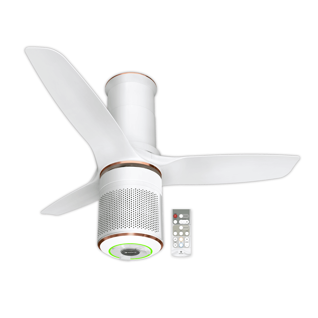 Havells Ceiling Fan 1250mm Under Light with Air Purifier STEALTH PURO AIR