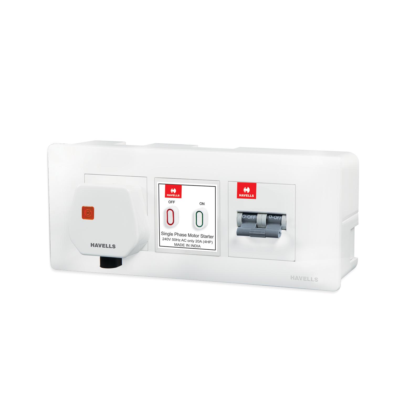 Buy Anchor 3 Module Modular Surface AC Box 20A SP MCB & Plug Top ...
