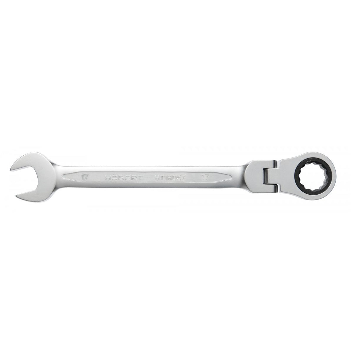 Hoegert Technik Combination Ratchet Spanner with Flex Head CrV Steel 17mm 72T HT1R057 (Pack of 3)