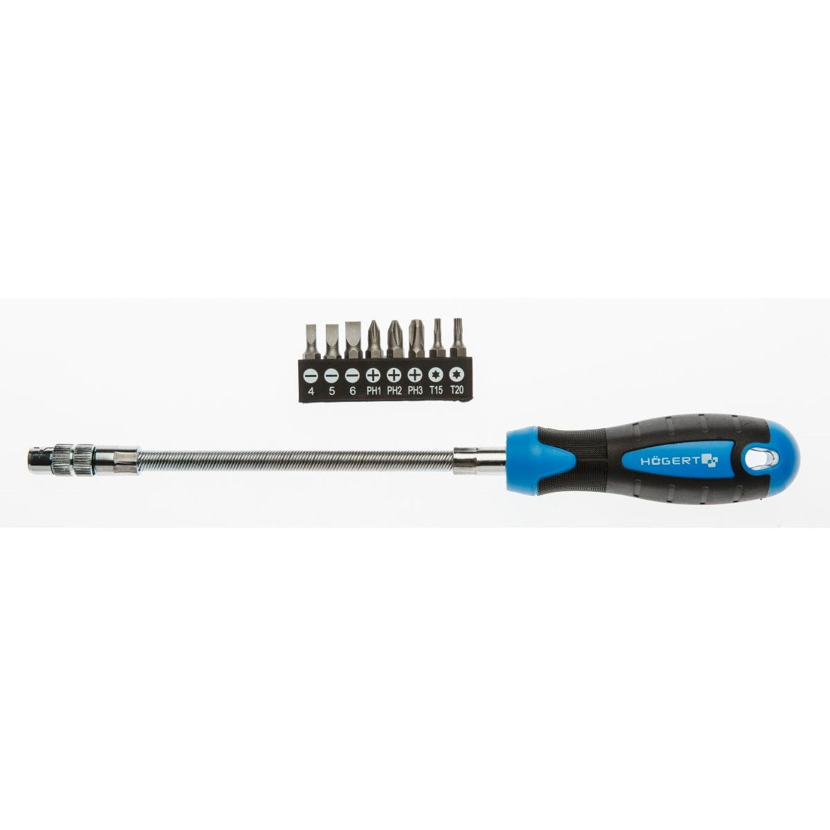 Hoegert Technik Flexible Shaft Screwdriver and Interchangeable Bits HT1S090 (Pack of 5)