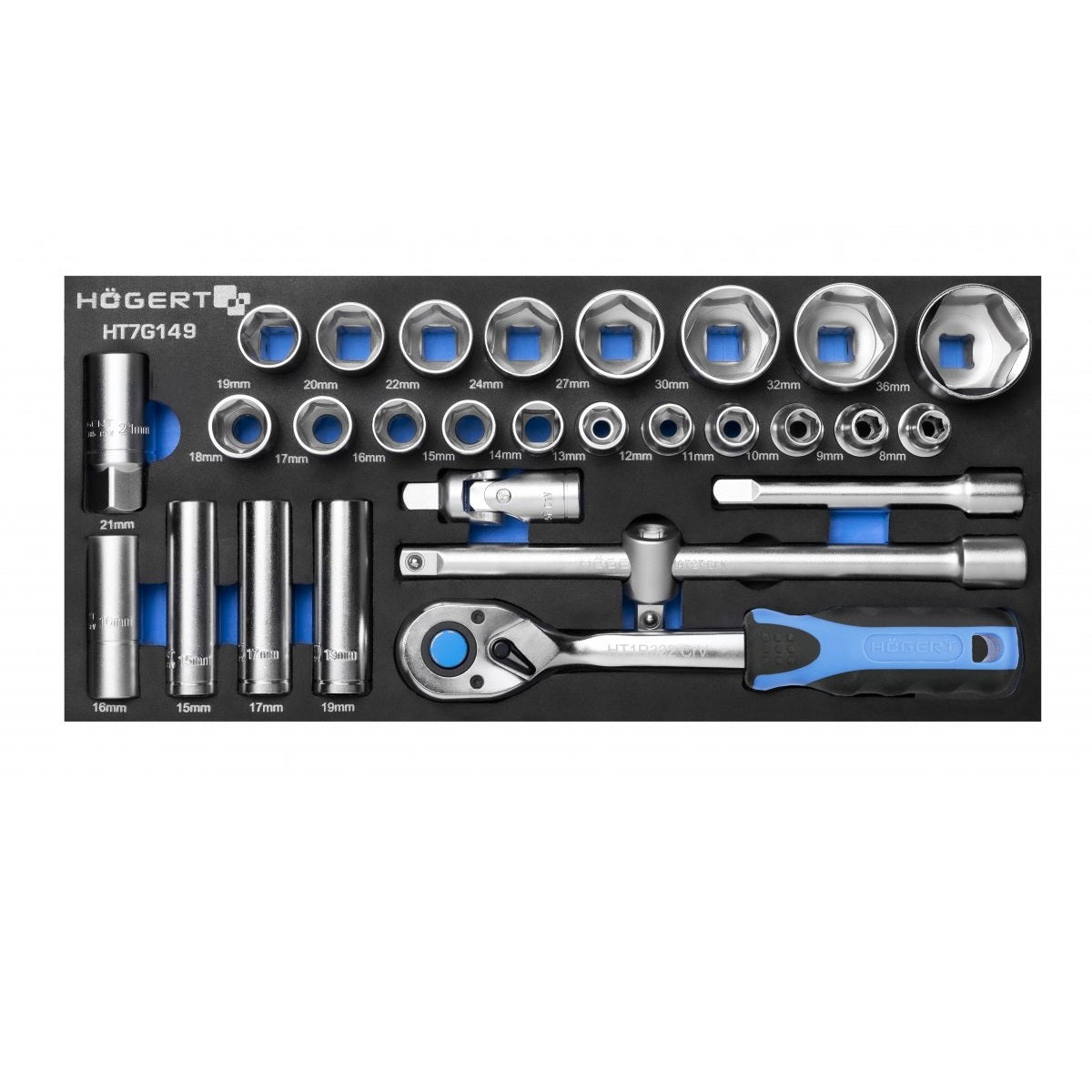 Hoegert Technik Socket Set with Ratchet Handle HT7G149