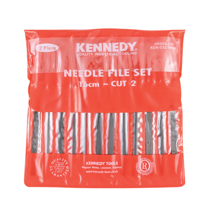 Kennedy 2nd Cut Assorted Needle File Set 160mm 12 Pcs KEN0316990K (Pack of 2)