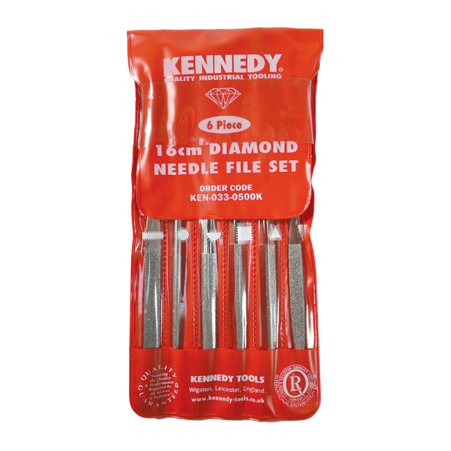 Kennedy Medium Grade Diamond File Set 160mm 6 Pcs KEN0330500K (Pack of 2)