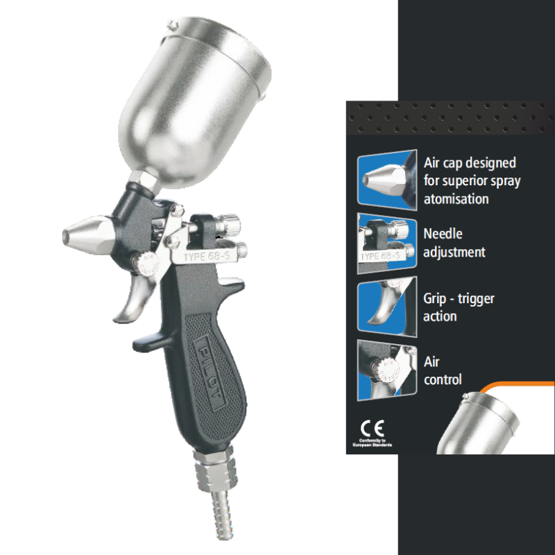 Pilot Spray Gun with Top Feed Cup 0.14L Capacity 68 S