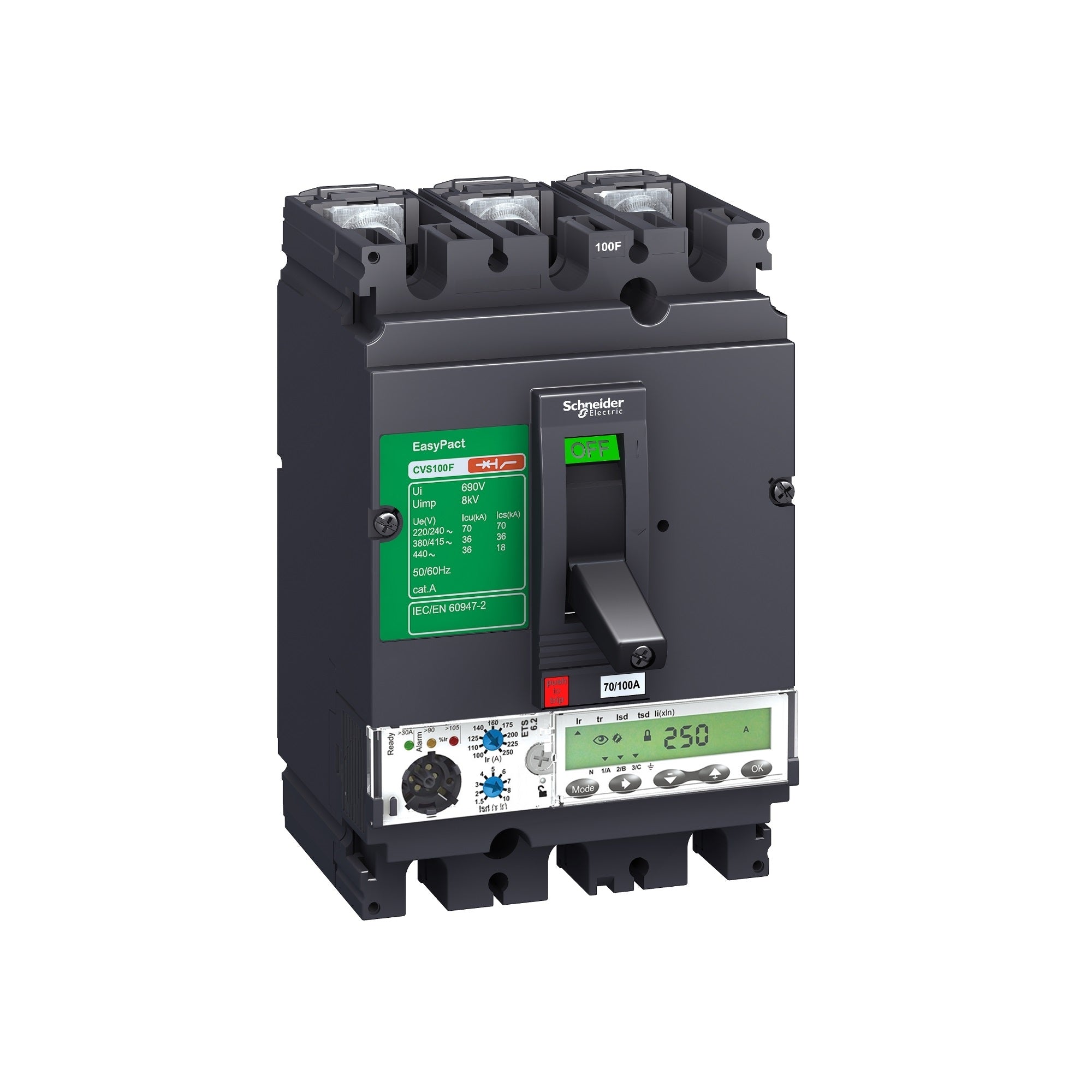 Buy Schneider MCCB EasyPact CVS with Built-in LSIG Electronic Trip Unit ...