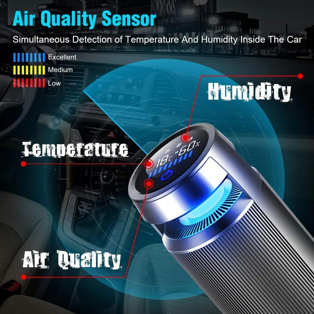 Vantro Smart Car Air Purifier with Ionizer & HEPA Digital Touch Display