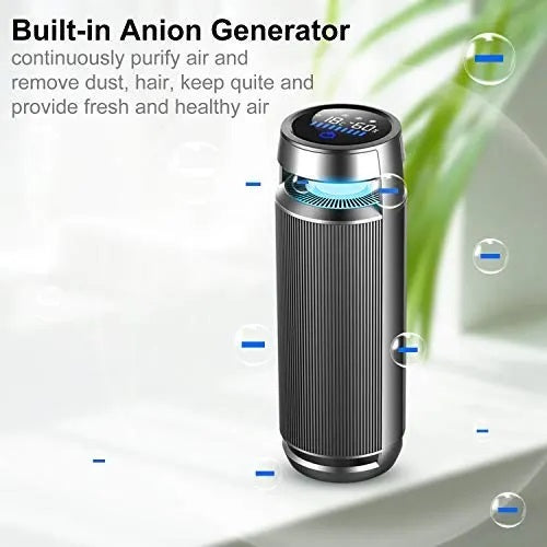Vantro Smart Car Air Purifier with Ionizer & HEPA Digital Touch Display