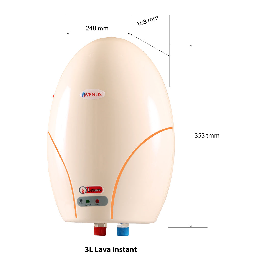 Venus Instant Water Heater 3L Capacity 3L30 Lava Ivory