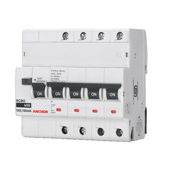 Anchor UNO Residual Current Circuit Breaker with Over Current Protection RCBO Switchgear