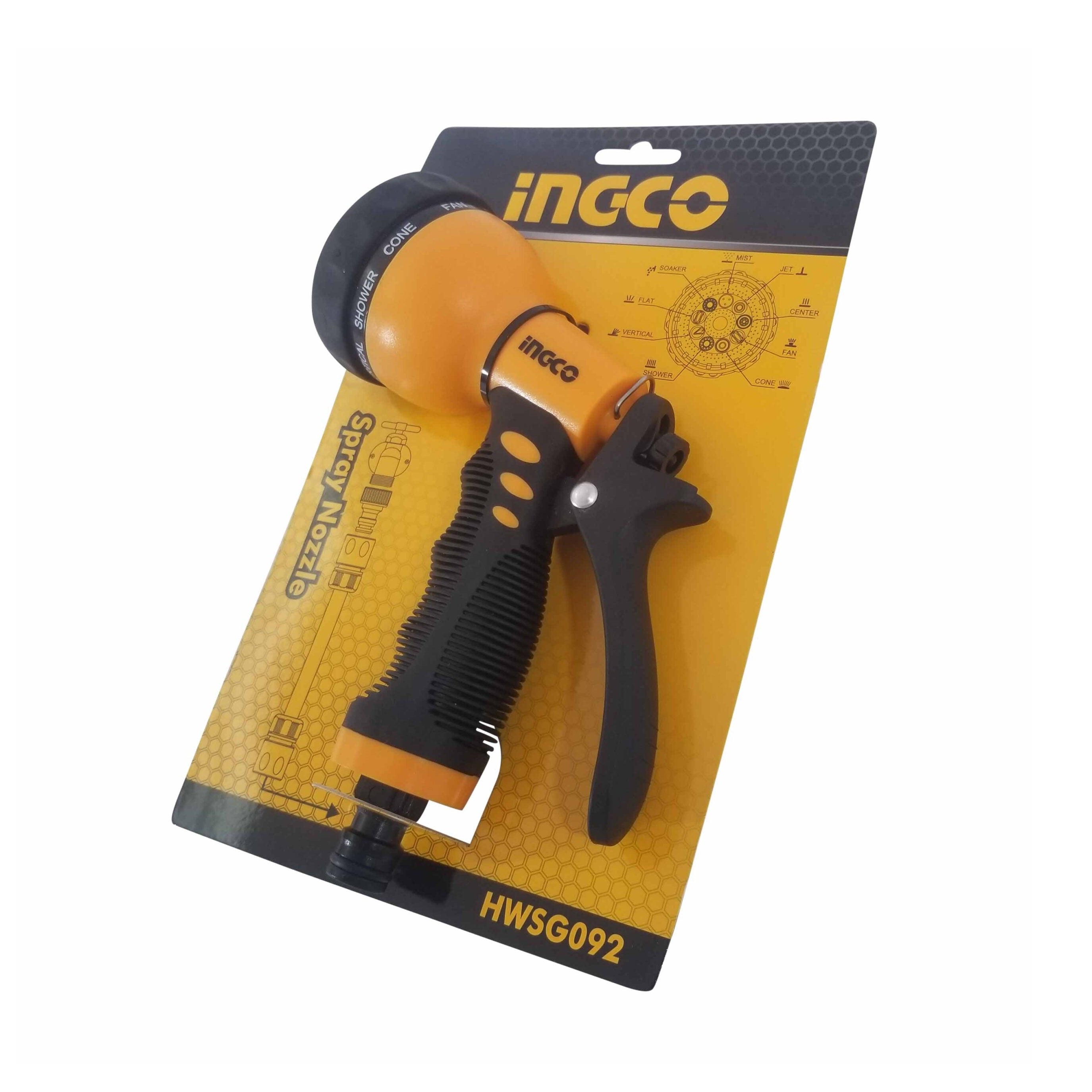 Ingco Plastic Trigger Nozzle 9 Level Adjustable HWSG092 (Pack of 2)