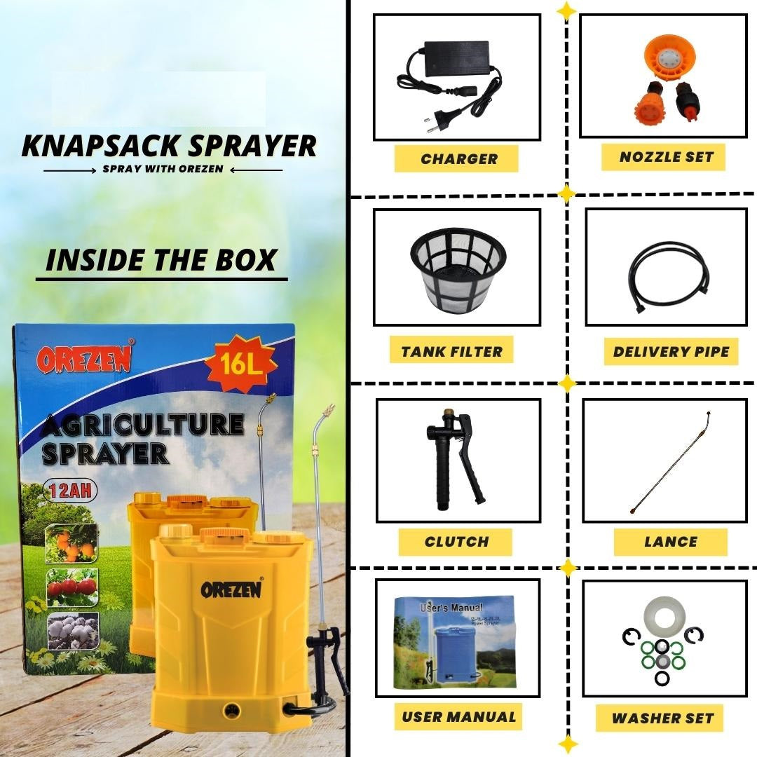 Orezen Knapsack Battery Sprayer 16L Capacity