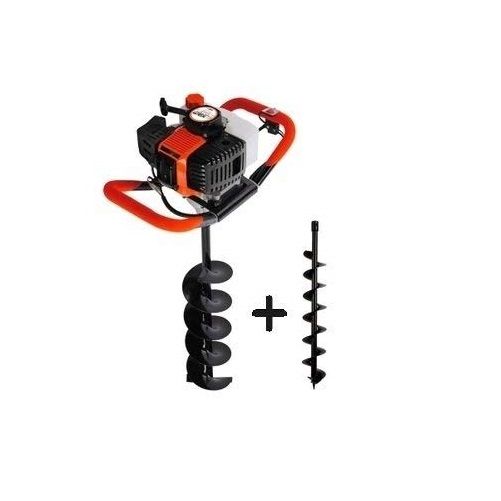 Mecstroke Petrol Post Hole Earth Digger 2 Stroke 52CC With 2 Drill Bits 4