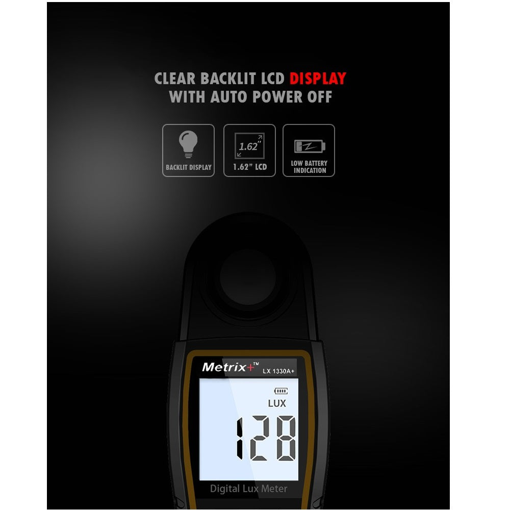Metrix Sensor Metrix+ 360° Rotatable Head Sensor Lux Meter LX 1330A+ – Technocart