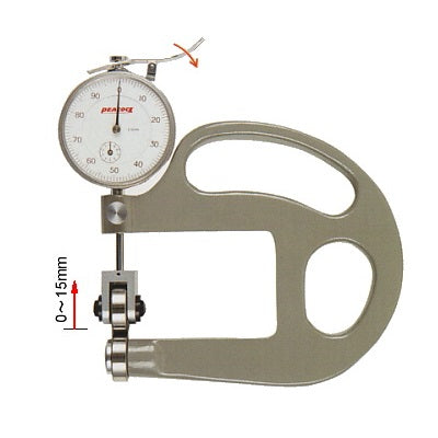 Peacock Dial Thickness Gauge Roller Type 0-15mm HR-1