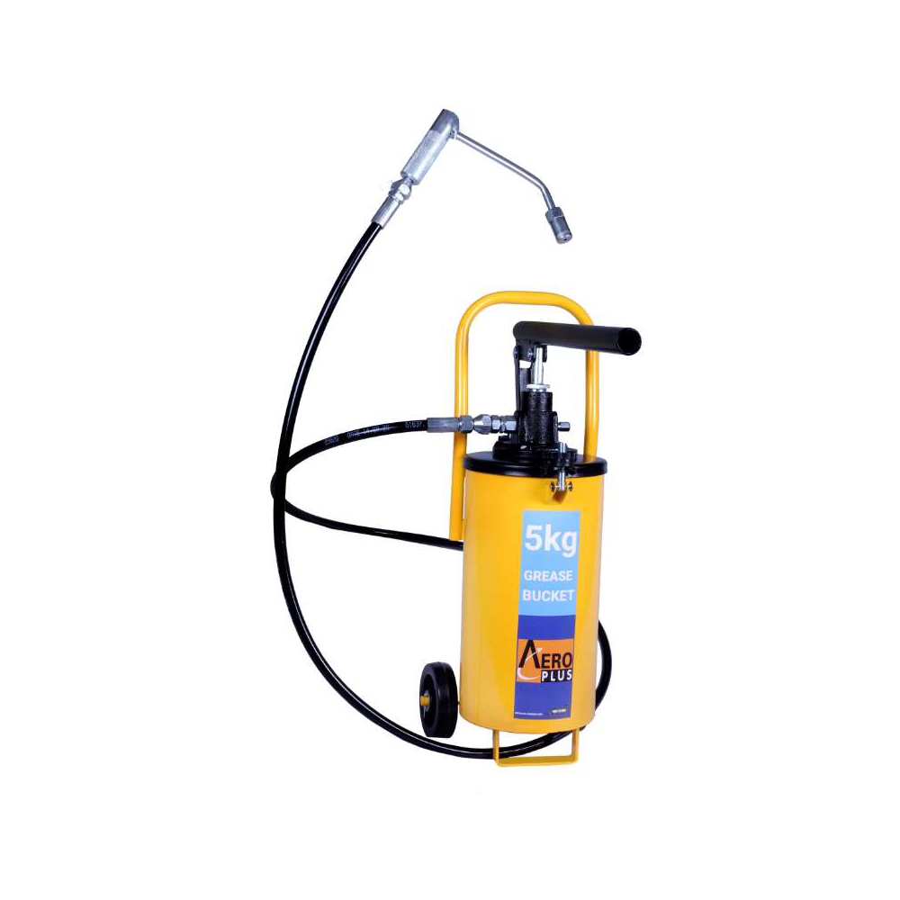 Aero Plus Hand Operated Grease Pump 5Kg Capacity with 2m Hose Pipe & Grease Gun