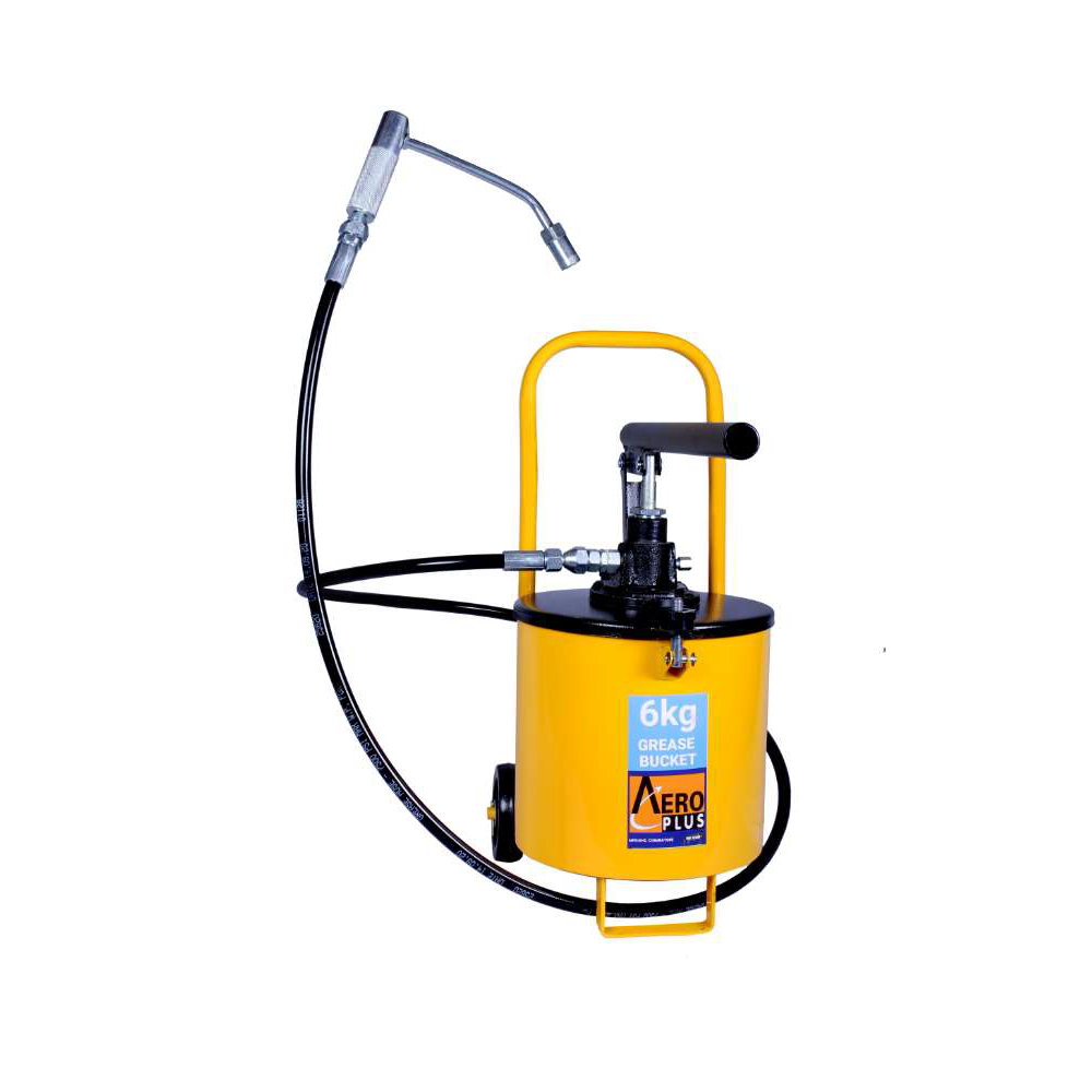 Aero Plus Hand Operated Grease Pump 6Kg Capacity with 2m Hose Pipe & Grease Gun